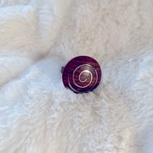 Boho Spiral Wooden ring